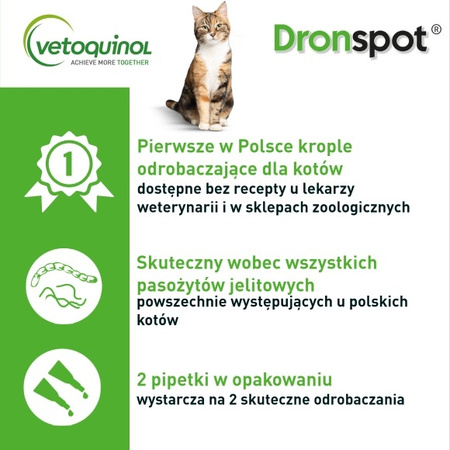 Dronspot Krople Odrobaczające Dla Dużych Kotów O Wadze 5kg-8kg Na Robaki I Pasożyty 2 Pipety