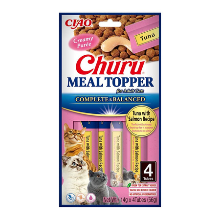 Inaba Cat Meal Topper 4x56g Kremowy Przysmak Dla Kota Pasta Tuńczyk z Łososiem 3+1 GRATIS