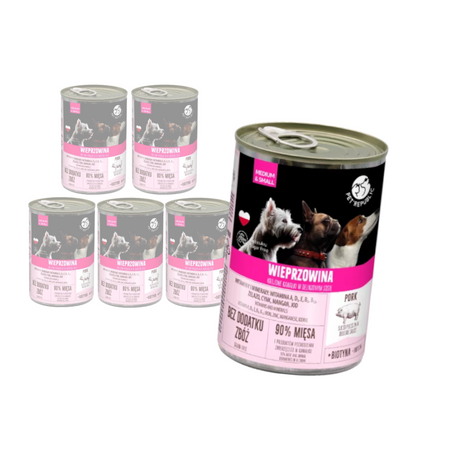 PetRepublic 6x400g Bezzbożowa Mokra Karma Dla Psa Kawałki W Sosie Z Wieprzowiną