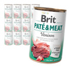 Brit Pate & Meat Dziczyzna 12x400g Lekkostrawna Mokra Karma dla Psów Wszystkich Ras