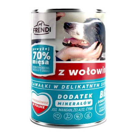 Frendi Mokra Karma Dla Psa Mix Smaków 12x400g Kawałki W Sosie Kurczak Wołowina Cielęcina