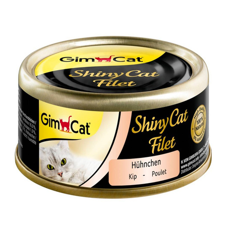 GimCat ShinyCat Filet Mix Smaków 12x70g Mokra Karma Dla Kota Z Kurczakiem Tuńczykiem Krewetką Sardelą