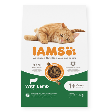 Sucha Karma Iams for Vitality Dla Dorosłych Kotów Z Jagnięciną 10kg