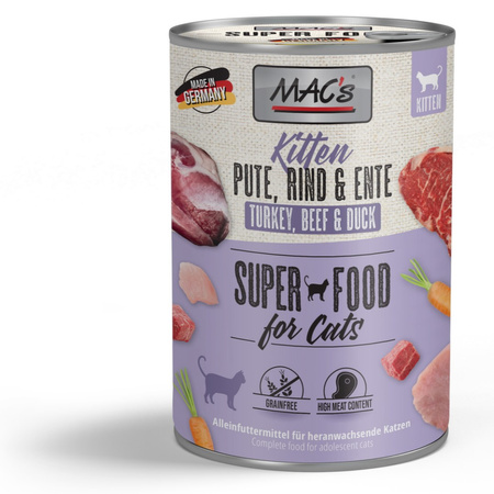 MAC's Kitten 12x400g Mokra Karma Dla Kociąt Mix Smaków