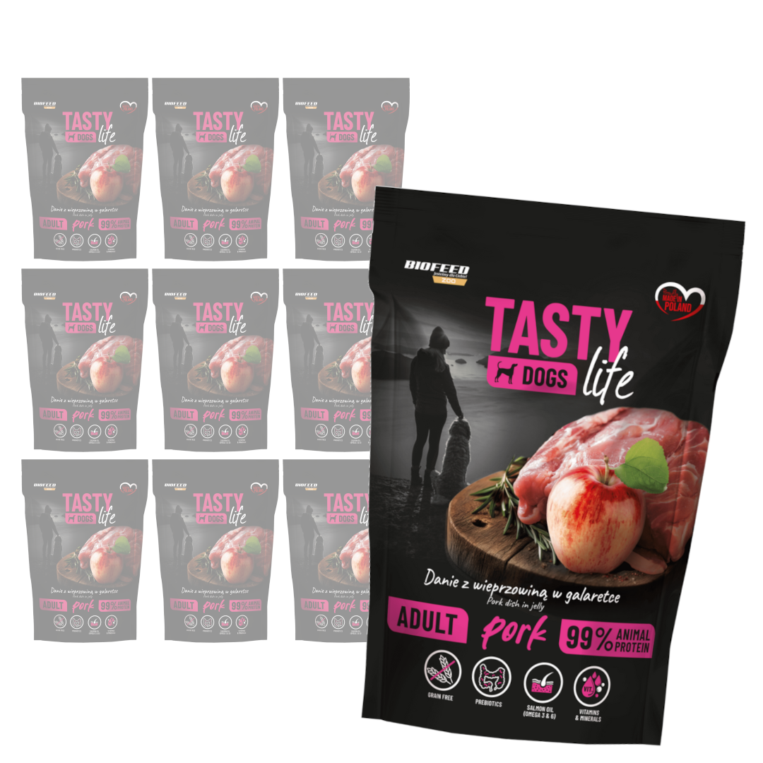 Mokra karma dla psów Tasty Dogs Life Wieprzowina