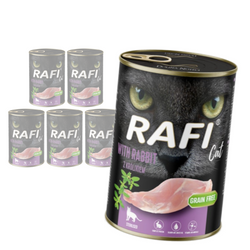 Rafi Cat Adult 6x400g Bezzbożowa Mokra Karma Dla Kotów Sterylizowanych Z Królikiem