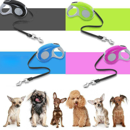 Smycz Automatyczna Różowa Długość dla małych i średnich Psów Psa Kota - 3m Max. obciążenie - 15kg