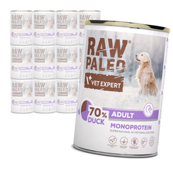 Raw Paleo Adult Monoprotein 12x400g Mokra Karma Dla Psa z Kaczką