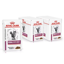 Royal Canin Veterinary Renal 24x85g Mokra Karma Dla Kotów Z Niewydolnością Nerek Zapobiega Powstawaniu Kamieni Wołowina W Sosie