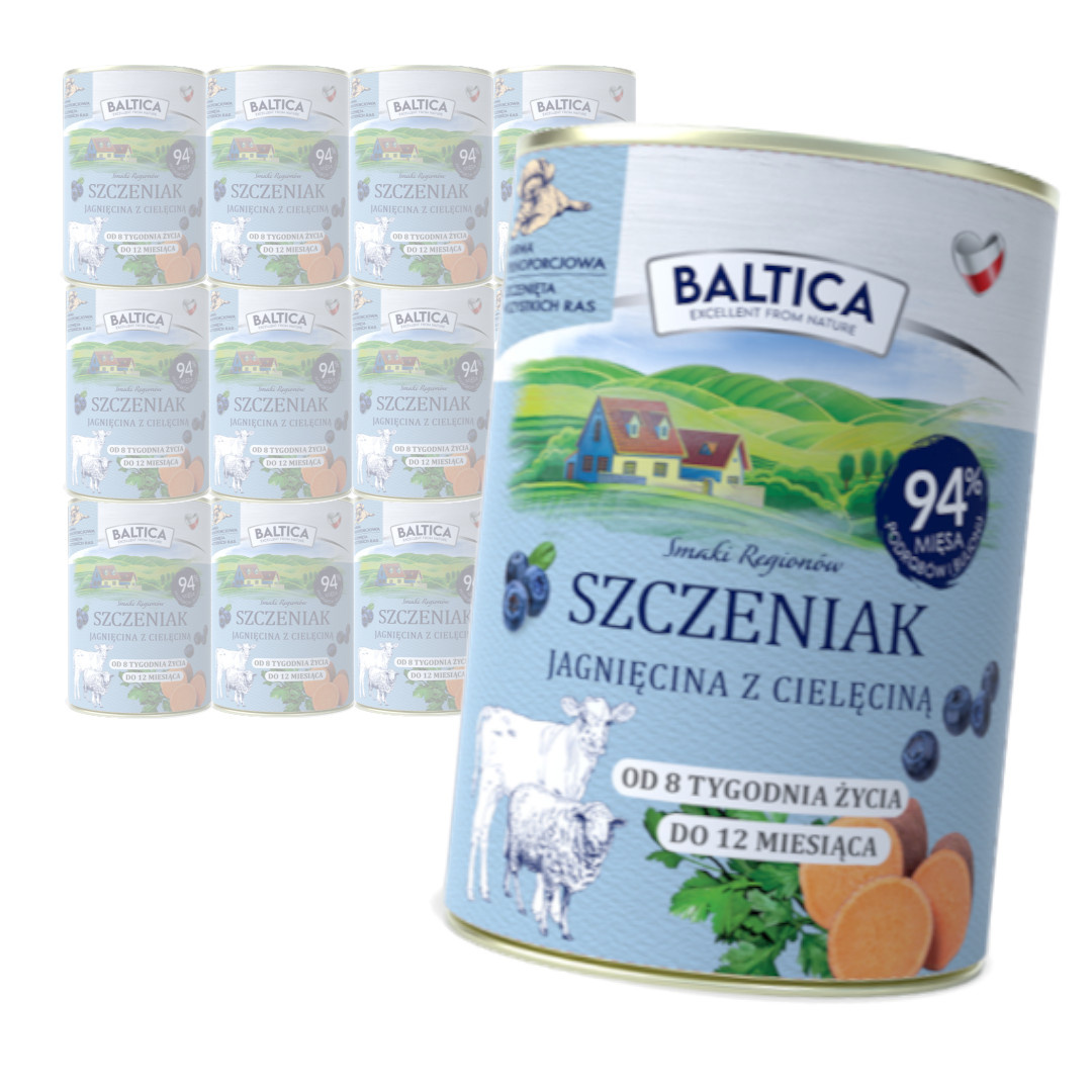 Baltica Monoprotein Szczeniak Jagnięcina z Cielęciną Mokra Karma Dla Psa