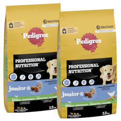Pedigree Junior Professional Nutrition Z Drobiem I Warzywami 12kg + 12kg Sucha Karma Dla Szczeniąt Średnich I Dużych Ras