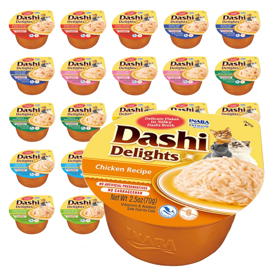 Inaba Cat Dashi Delights 24x70g Uzupełniająca Karma Dla Kota w Bulionie Mix Smaków