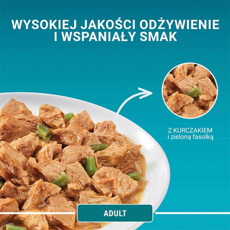 Purina One Adult 12x85g Mokra Karma Dla Kota Z Kurczakiem I Zieloną Fasolką