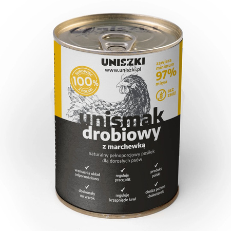 Uniszki Unismak Drobiowy z Marchewką 6x410g Bezzbożowa Mokra Karma dla Psa