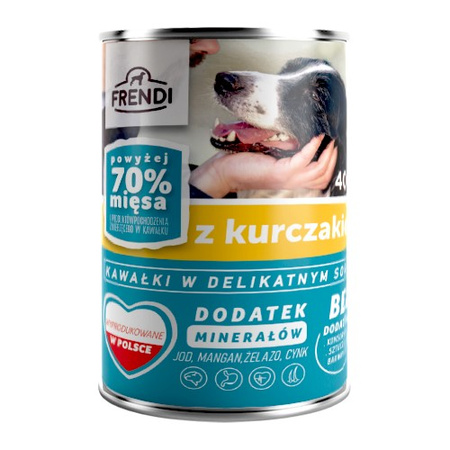 Frendi Mokra Karma Dla Psa Mix Smaków 12x400g Kawałki W Sosie Kurczak Wołowina Cielęcina