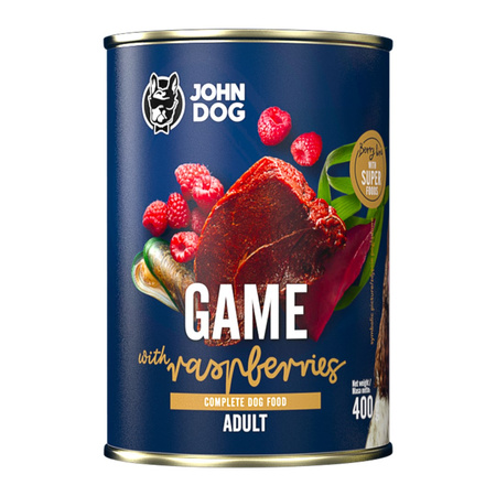 John Dog Berry Line Mix Smaków Wołowina Jagnięcina Cielęcina Dziczyzna 12x400g Mokra Karma Dla Dorosłych Psów