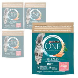 Purina One Bifensis Adult 4x800g Sucha Karma Dla Kota z Łososiem