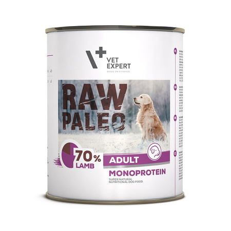 Vetexpert RAW PALEO Adult Lamb 800g z Jagnięciną - Karma Mokra dla Psów, Bez Zbóż