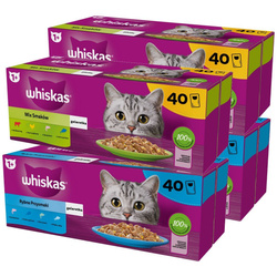 Whiskas Adult 160x85g Rybne Przysmaki I Mix Smaków W Galaretce Mokra Karma Dla Dorosłych Kotów