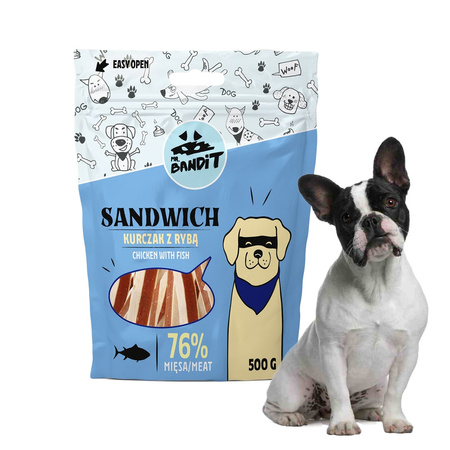 Mr Bandit SANDWICH Kurczak z rybą 500g - naturalny przysmak dla psów
