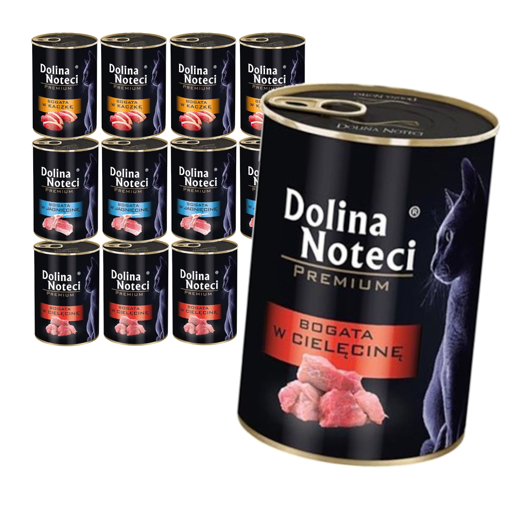 Dolina Noteci Premium Mokra Karma Dla Kota Mix Smaków 6x400g Jagnięcina Cielęcina Kaczka Królik