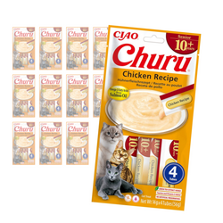 Inaba Cat Churu Senior Chicken Recipe 48x14g Kremowy Przysmak Dla Starszego Kota Pasta z Kurczakiem