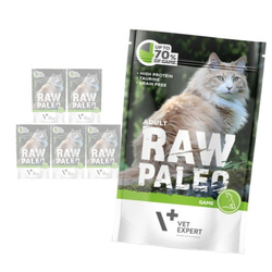Vet Expert Raw Paleo Adult Game 6x100g Saszetka Karma Mokra z Dziczyzną Dla Kota