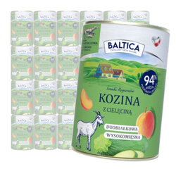 Baltica Kozina z Cielęciną 24x400g Duoproteinowa Bezzbożowa Mokra Karma Dla Psa