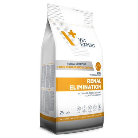 Vet Expert Renal Elimination 2kg Sucha Karma Weterynaryjna Dla Psów z Niewydolnością Nerek Królik z Kaczką