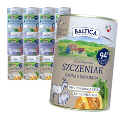 Baltica Mix Smaków 12x400g Bezzbożowa Mokra Karma Dla Szczeniąt Jagnięcina Indyk Kozina
