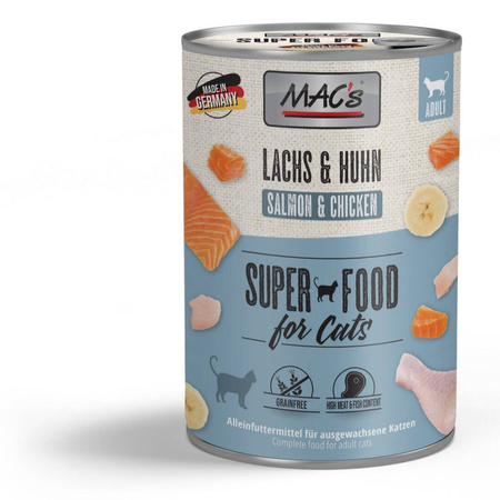 MAC's Cat Mokra Karma Dla Kota Mix Smaków 6x400g Drób Cielęcina Indyk Jagnięcina Łosoś Kurczak