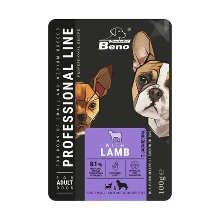 Super Beno Mix Smaków 12x100g Mokra Karma Dla Psów Małych i Średnich Ras z Królikiem Kaczką i Jagnięciną