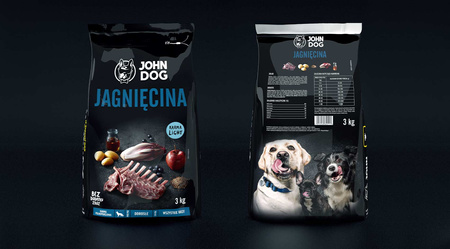 John Dog ADULT JAGNIĘCINA Z WARZYWAMI LIGHT 3kg - sucha karma dla psów