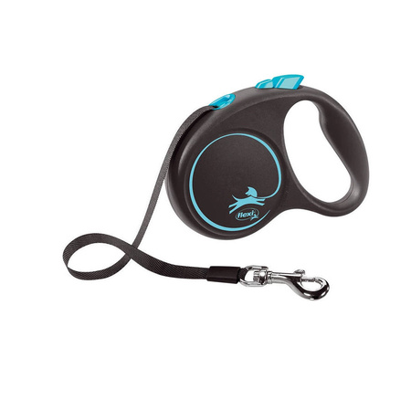 Flexi Smycz Automatyczna Dla Psa Black Design S Taśma 5 M Niebieska