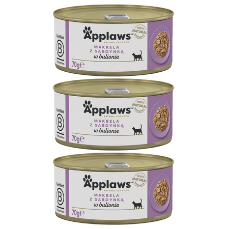 Applaws Cat Mokra Karma Dla Kota 3x70g Makrela Z Sardynką W Bulionie