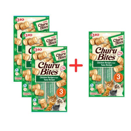 Inaba Cat Churu Bites 4x30g Przysmak Dla Kota Ciasteczka Z Nadzieniem Z Kurczakiem I Tuńczykiem