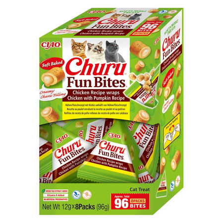 Inaba Cat Churu Fun Bites Chicken 4x96g Przysmak Dla Kota Poduszki Z Kremowym Nadzieniem Mix 4 Smaków