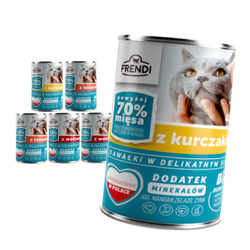 Frendi Mokra Karma Dla Kota 6x400g Kawałki w Sosie Mix Smaków Kurczak Łosoś Wołowina