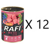 Rafi Mokra Karma dla Młodych Psów z Cielęciną Puszka Zestaw 12 x 400 g