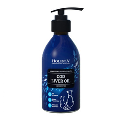 Holista Tran z Dorsza Dla Psa i Kota 250ml Zdrowa Skóra Lśniąca Sierść Odporność