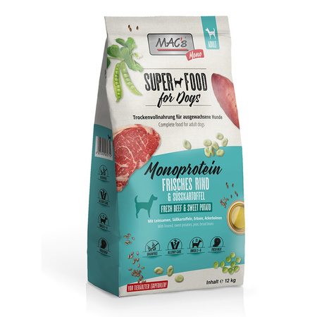 MAC's Dog Sucha Karma Monoproteinowa Z Wołowiną 12kg Dla Psów Skłonnych Do Alergii
