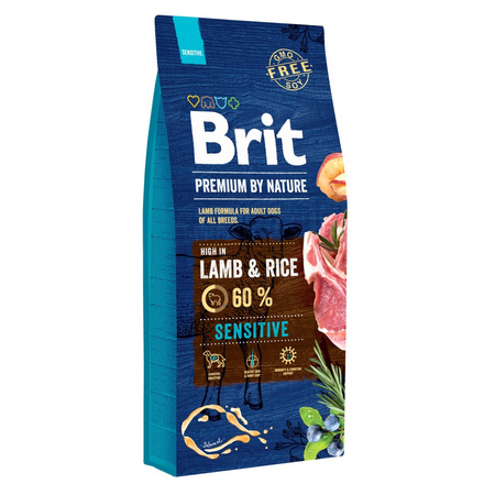 Brit Premium by Nature Sensitive 15kg + 3kg GRATIS Sucha Karma z Jagnięcina i Ryżem Dla Psa