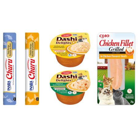 Inaba Cat Ciao Gift Box Zestaw 13 Przysmaków Dla Kota Churu Dashi i Grillowany Filet