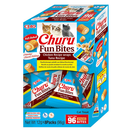 Inaba Cat Churu Fun Bites Chicken 4x96g Przysmak Dla Kota Poduszki Z Kremowym Nadzieniem Mix 4 Smaków
