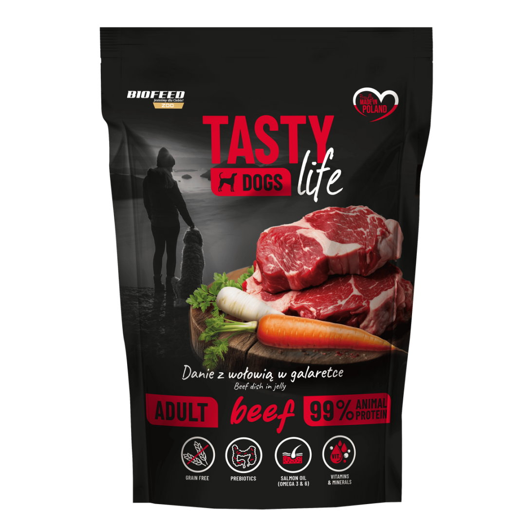 Mokra karma dla psów Tasty Dogs Life Wołowina