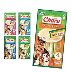 Inaba Dog Churu Mix Smaków 20x14g Przysmak Pasta Dla Psa z Kurczakiem Łososiem Tuńczykiem