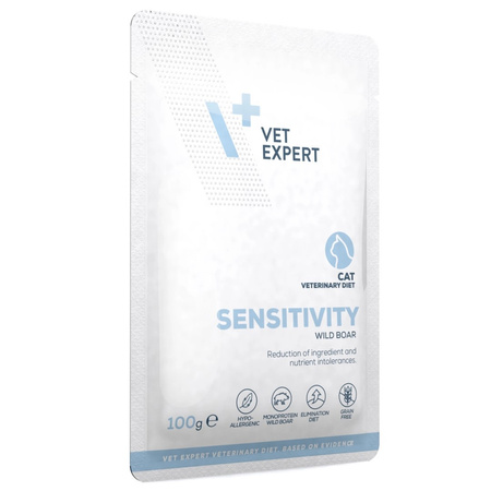 Vet Expert Sensitivity Mokra Karma Weterynaryjna Z Dzikiem 6x100g Dla Kotów Z Nietolerancją Pokarmową
