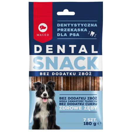 Maced Dental Snack Bez Dodatku Zbóż 180g Dentystyczna Przekąska Dla Psa Gryzak 7szt.