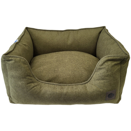 Premium Legowisko Z Poduszką Dla Psa Kota Prostokątne Zielone 64x52cm Wysokie Krawędzie