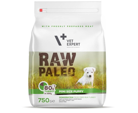 VetExpert RAW PALEO PUPPY MINI SIZE 750g - z indykiem